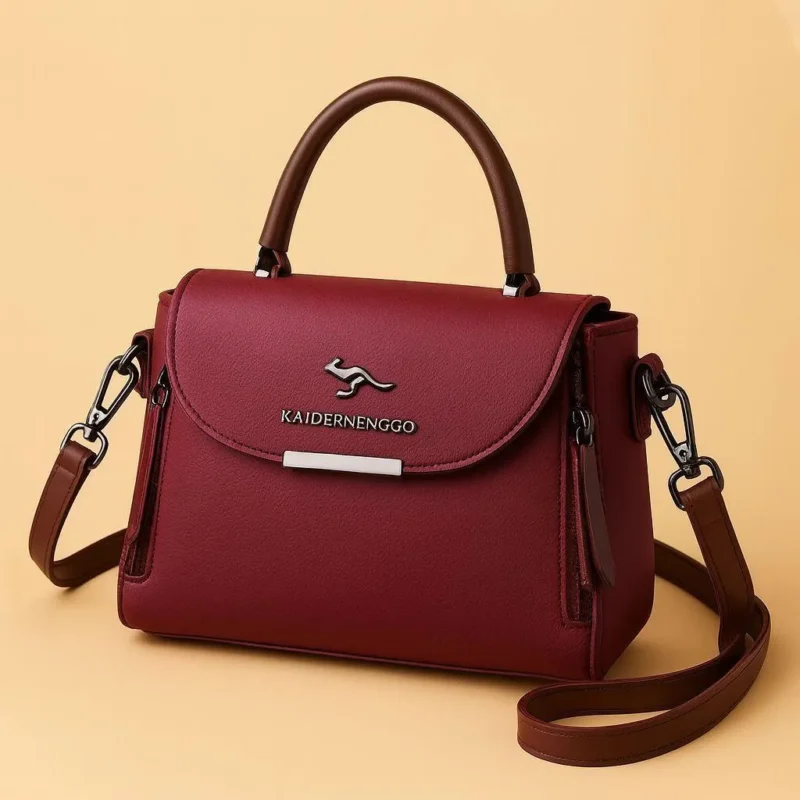 Maroon Leather Crossbody Bag for Girls