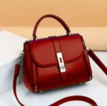 Maroon PU Leather Crossbody Bag for Girls