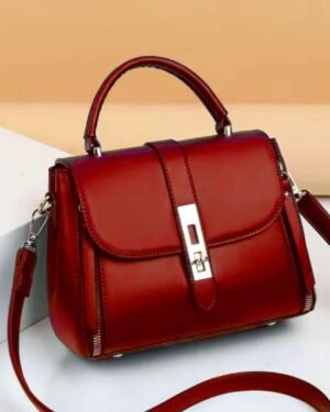 Maroon PU Leather Crossbody Bag for Girls Medium Size