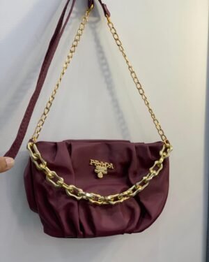 Maroon Rexine Handbag for Women with Top Handle