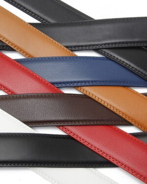 Men 3.5CM Leather Belt Multi Color Automatic Buckle