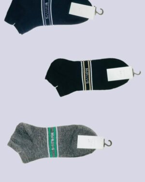 Men Cotton Ankle Socks Pack of 3 Multicolor