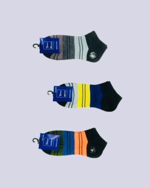 Men Cotton Warm Ankle Socks 3 Pcs Multicolor