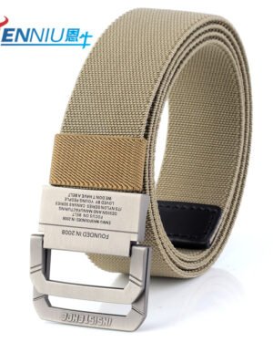 Men Nylon Tactical Belt Black Elastic Korean Style