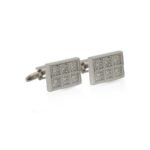 Men Silver Sparkling Crystal Cufflinks Formal Wear