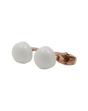 Men White Circle Cufflinks Formal Suit Accessory