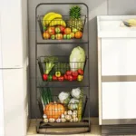 Metal 3-Tier Fruit & Veggie Storage Stand for Kitchen