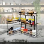 Metal Corner Spice Rack 2 Layer Kitchen Organizer
