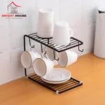 Metal Mug Stand for Kitchen Counter, Black, 2-Tier