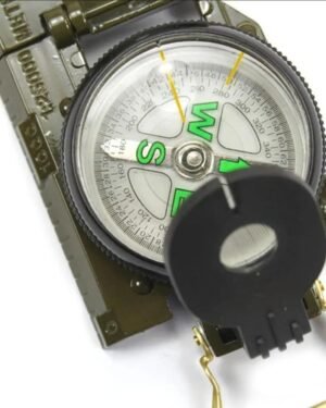 Military Compass with Magnifier Lens Black Waterproof