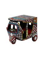 Mini Colorful Rikshaw Acrylic Decor Multicolor