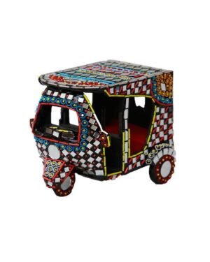 Mini Colorful Rikshaw Acrylic Decor Multicolor
