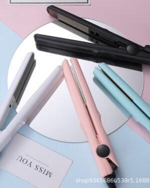 Mini Hair Straightener & Curler for Women, Pink Blue White Black, Small Power, Dorm Friendly