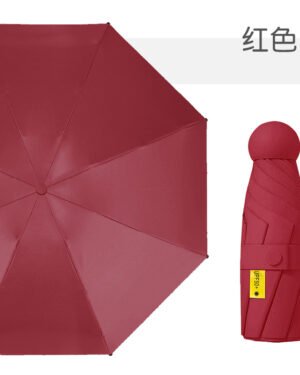Mini Red Capsule Sun Umbrella 50% Folding