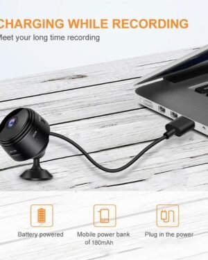 Mini Security Camera 180mAh Rechargeable Black