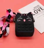 Mini Silicone Cat Crossbody Bag Multicolor 3x5 Inch