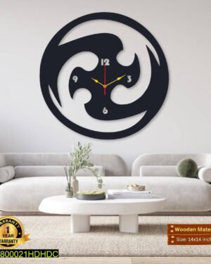 Modern 3D Wooden Wall Clock 14x14 Inches