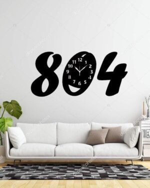 Modern Black Wall Clock 804 Design 22x10 Inch