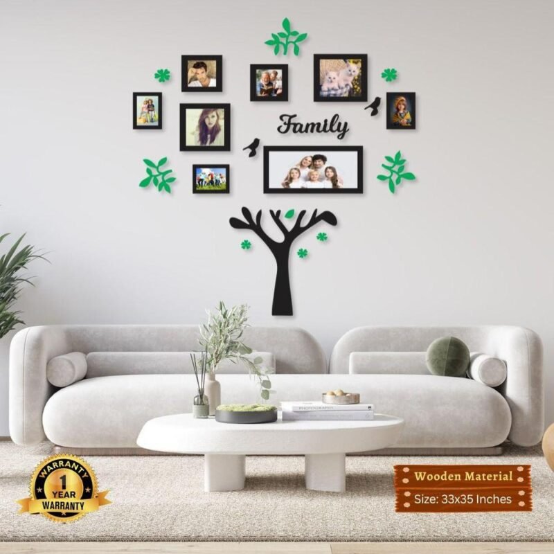 Modern Family Tree Wall Decor Wooden 33x35 Inches