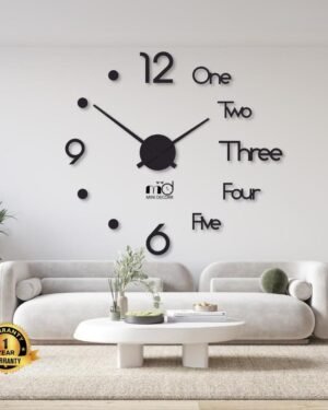 Modern Wall Clock 24x24 Inch Laminated Wood Design