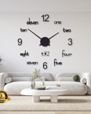 Modern Wall Clock 24x24 Inch Laminated Wood Design