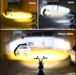 Motorcycle Dual Color LED Headlight White Yellow Waterproof