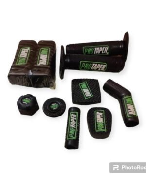 Motorcycle Rubber Handle Grip Set Pro Taper Black