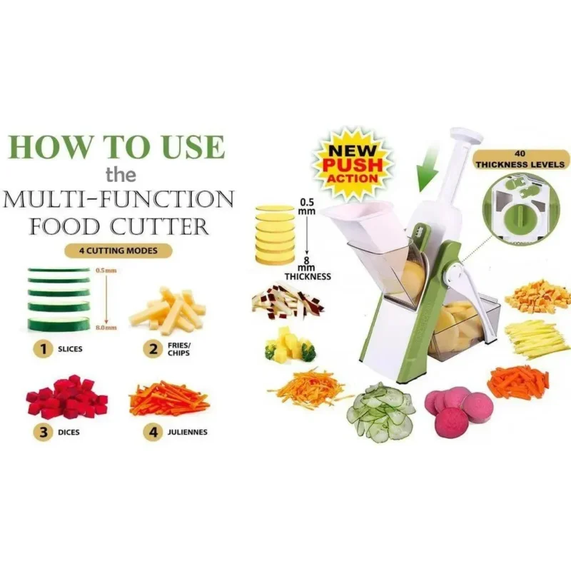 Multi-Function Vegetable Slicer with 40 Thickness Levels
