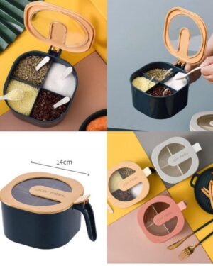 Multicolor 4 Compartment Masala Box Set 14cm