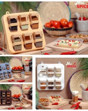 Multicolor 6-Piece Spice Rack for Kitchen Organization