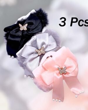 Multicolor Butterfly Hair Ties Pack of 3