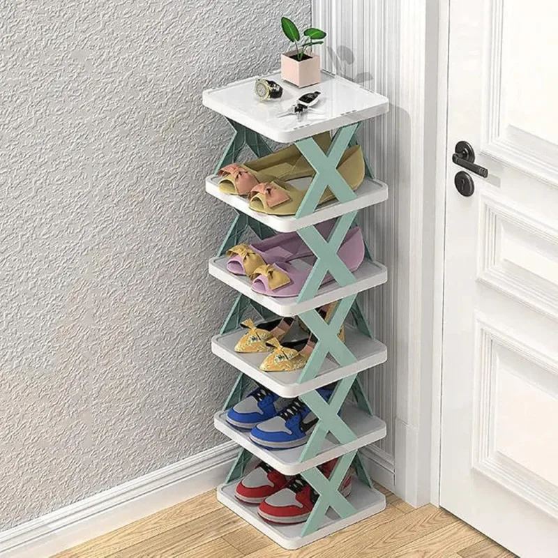 Multicolor Foldable Shoe Rack for Home Entryway