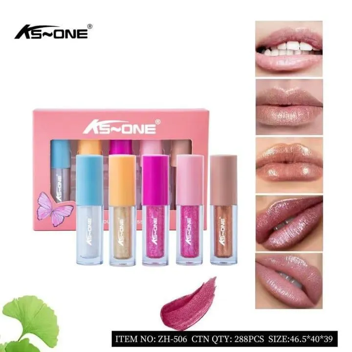 Multicolor High Pigment Lip Gloss Set 5 Pcs Multicolor High Pigment Lip Gloss Set 5 Pcs