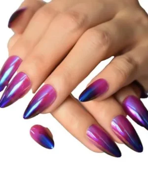 Multicolor Holographic Fake Nails ABS Plastic Pack