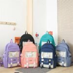 Multicolor Nylon Backpack Set for Students & Travel