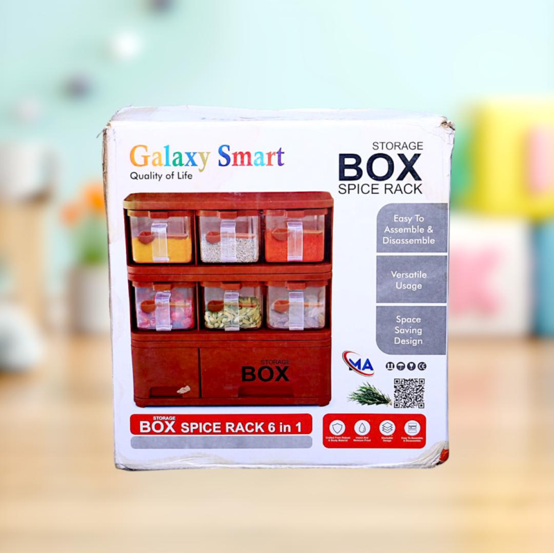 Multicolor Plastic Masala Box Set of 6