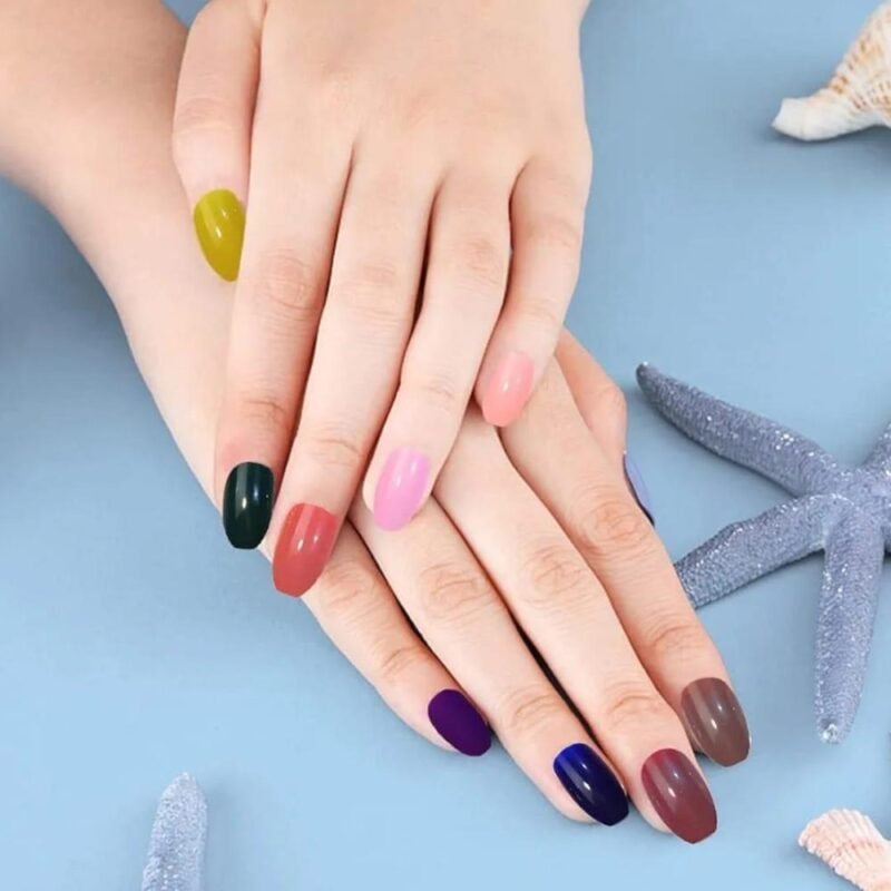 Multicolor Press On Nails 576Pcs ABS Easy Apply Multicolor Press On Nails 576Pcs ABS Easy Apply