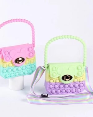 Multicolor Silicone Pop It Crossbody Bag for Girls