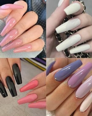 Multicolor Stick-On Fake Nails ABS Plastic 576 Pack