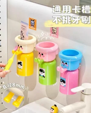 Multicolor Wall-Mounted Toothbrush Holder for Kids