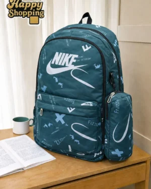 Nike Printed Backpack Set 2 Pcs Light Green School College Use