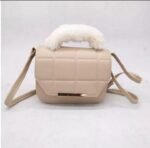 Off White Quilted Crossbody Bag for Girls
