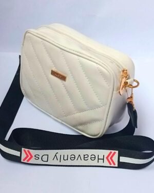 Off White Quilted Women's Crossbody Bag with Strap