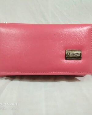 Pink Adidas PU Leather Clutch for Women Daily Use