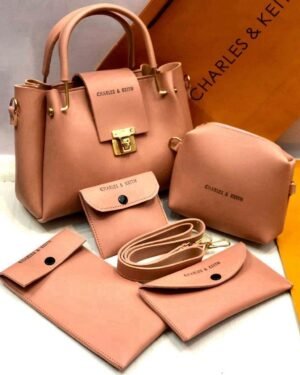 Pink Charles & Keith 5pc Handbag Set for Women