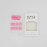 Pink Fake Nails 24pcs ABS Easy Apply