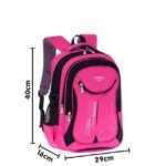 Pink Nylon School Backpack 40x29x16cm