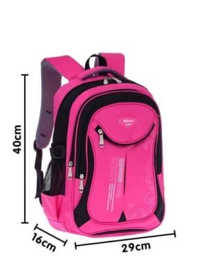 Pink Nylon School Backpack 40x29x16cm