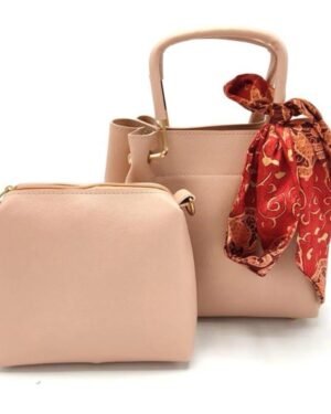 Pink PU Leather 2-Piece Women's Crossbody Bag Set