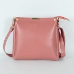 Pink Rexine Girl's Handbag 8x8x2 Inches